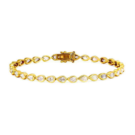 Gold Vermeil Pear Tennis Bracelet