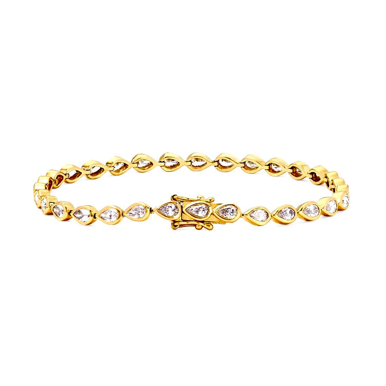 Gold Vermeil Pear Tennis Bracelet