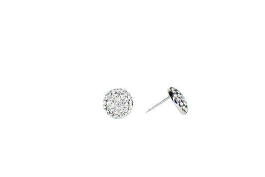 Silver Pave Disk Earring