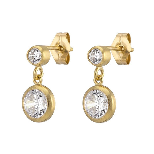 Gold Vermeil Bezel Floating Stub Earring