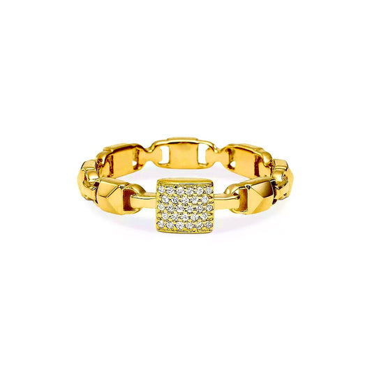 Gold Vermeil Square Link Ring